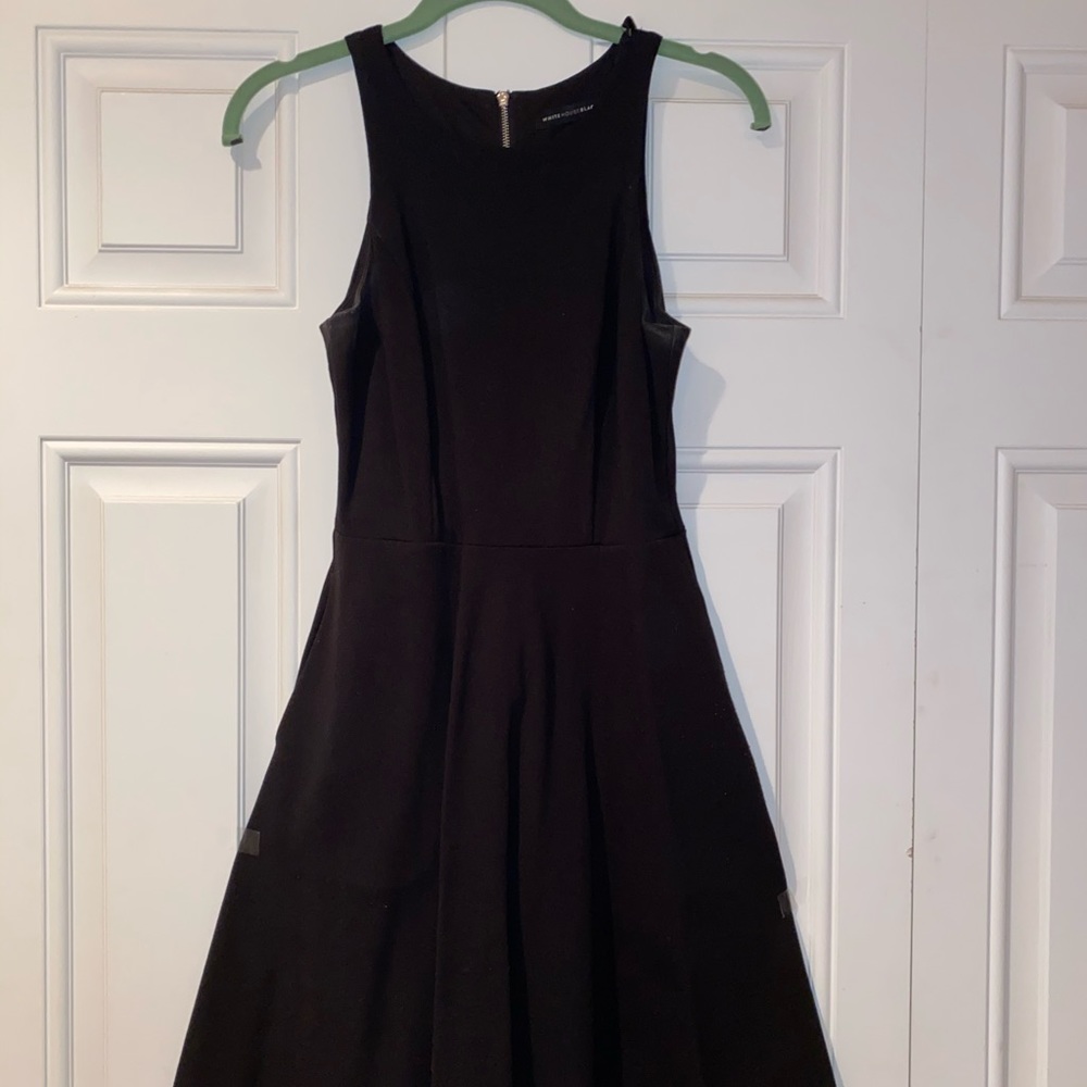 White House Black Market Fit and Flare Black Dress